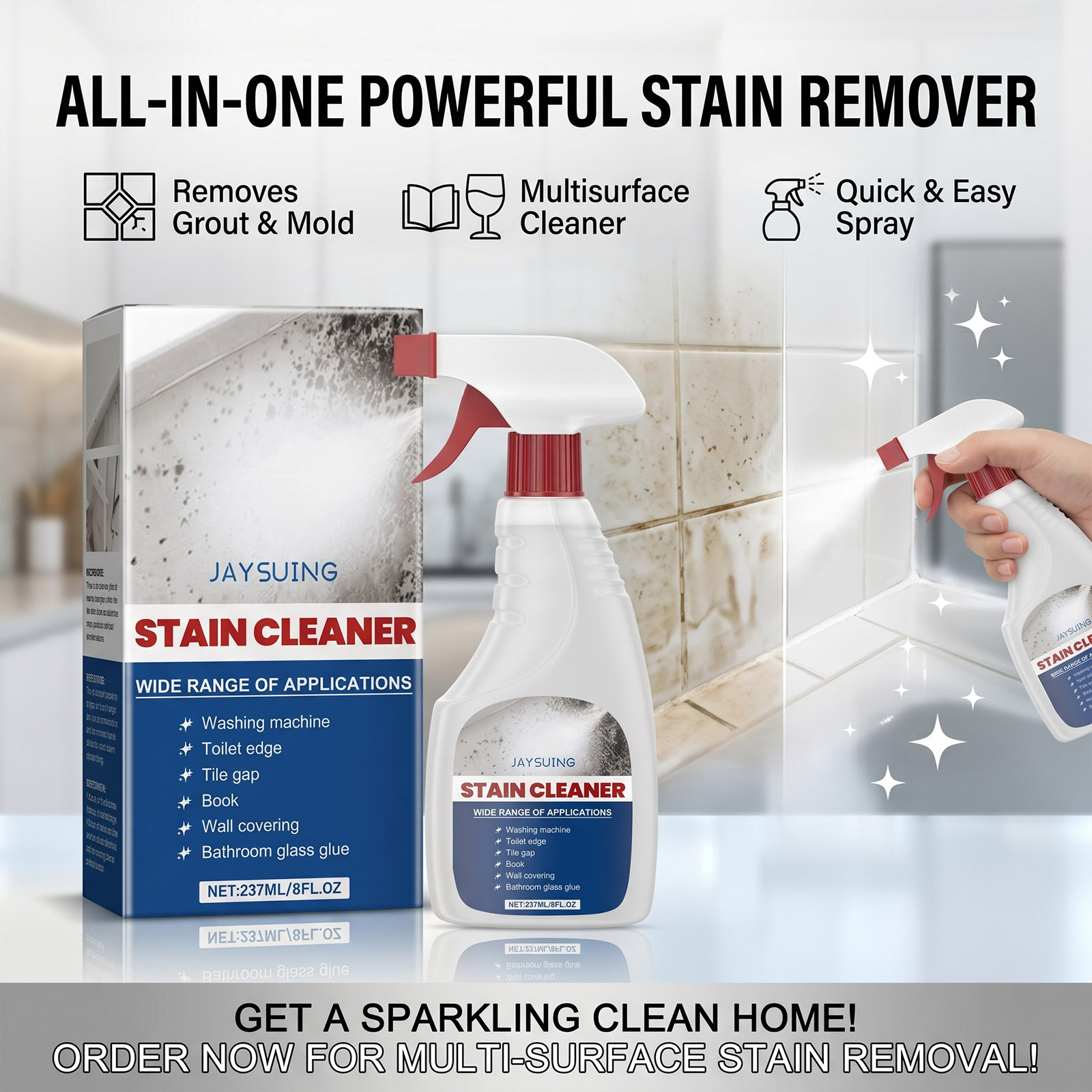 Home Bathroom Cleaner - مزيل العفن بالرش للجدران، منظف لإزالة
