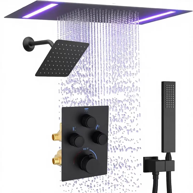 نظام دش مزدوج مع رؤوس دش LED م - مراجعة Shower Head Rain وسعره