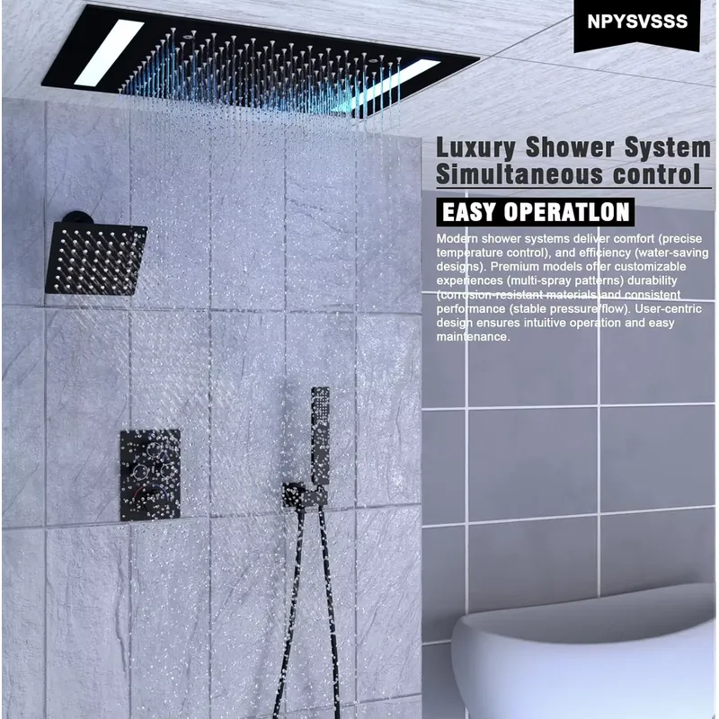 نظام دش مزدوج مع رؤوس دش LED م - مراجعة Shower Head Rain وسعره