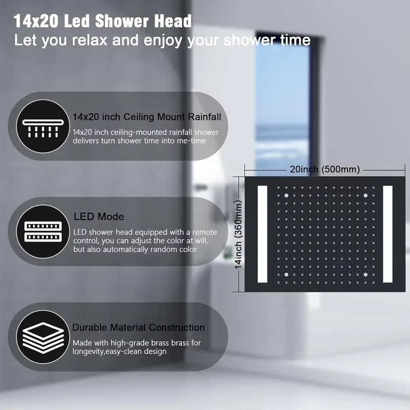 نظام دش مزدوج مع رؤوس دش LED م - مراجعة Shower Head Rain وسعره