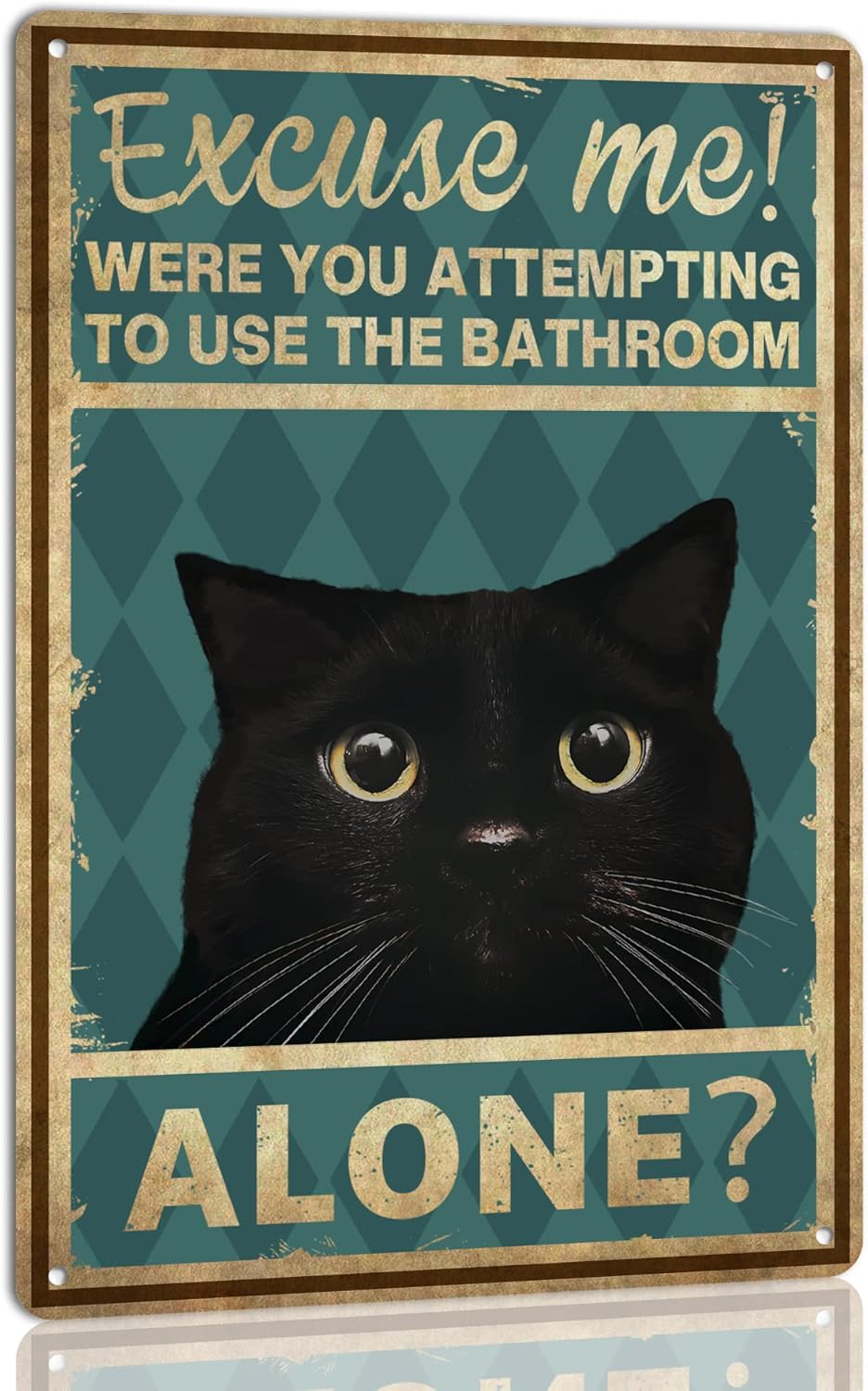 لوحة فنية جدارية على شكل قطة؛  - مراجعة Home Alone Bathroom وسعره