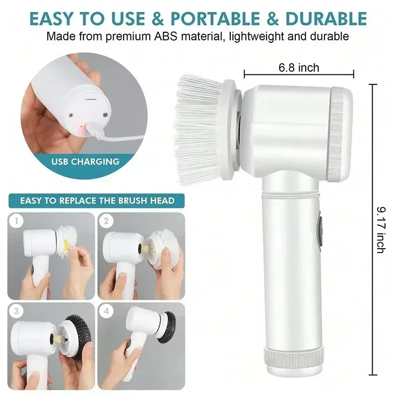 جديد اللاسلكي تدور الغسيل الكه - مراجعة Home Bathroom Cleaner وسعره