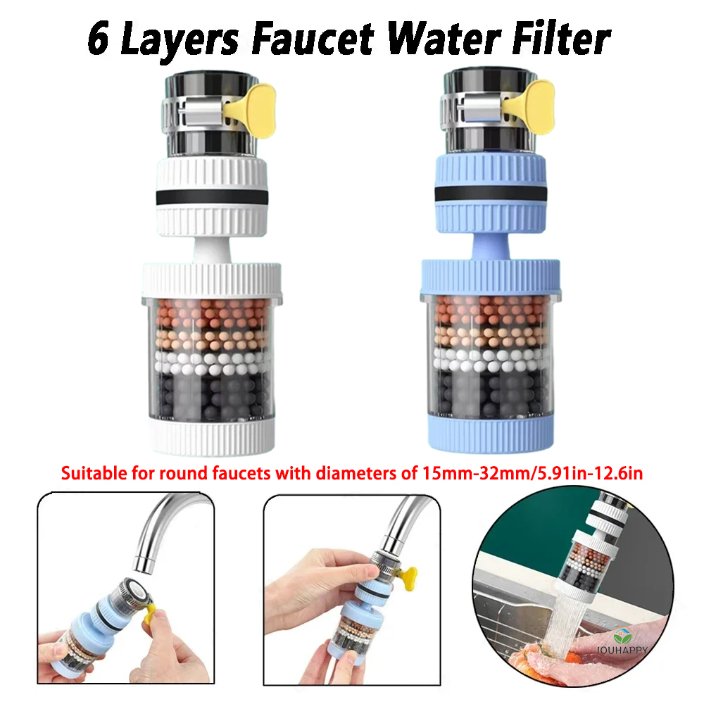 6 طبقات صنبور تصفية المياه الع - مراجعة Shower Head Rain وسعره